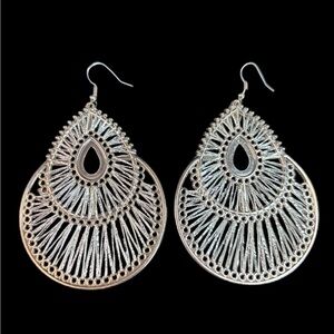 Intricate Silver Woven Earrings